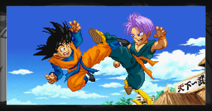 Goten and Trunks from Dragon Ball Z fighting