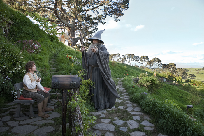 Gandalf in a Lush Green Countryside
