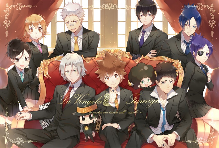 Katekyo Hitman Reborn! characters on a couch