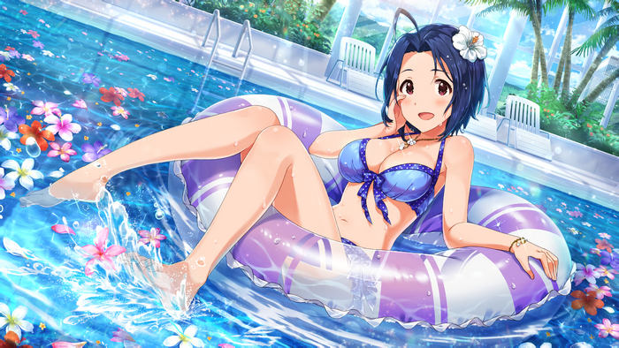 Azusa Miura in a swimming pool