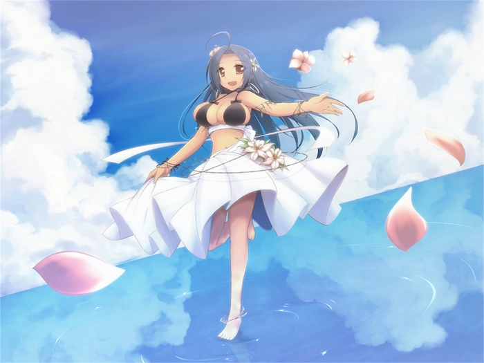 Azusa Miura in a white dress