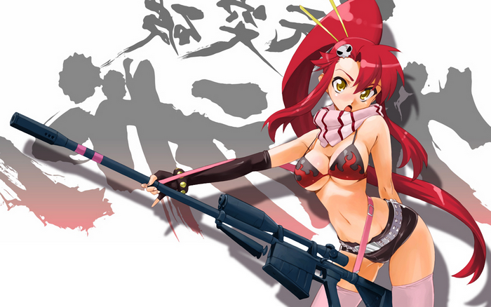 Yoko Littner from Gurren Lagann with a sniper rifle
