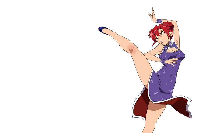 Yoko Littner performing a high kick