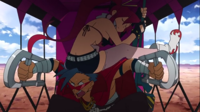 Yoko Littner and Simon from Gurren Lagann