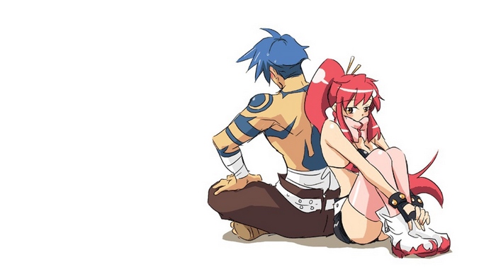Yoko Littner and Kamina from Gurren Lagann