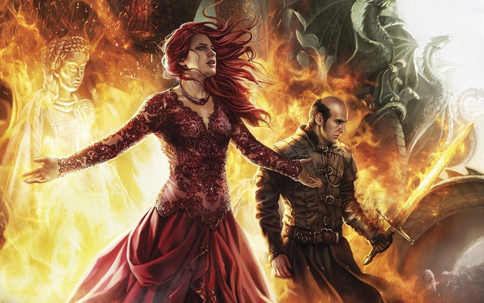 Melisandre and Stannis Baratheon from Game of Thrones