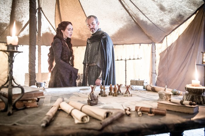 Melisandre and Stannis Baratheon from Game of Thrones