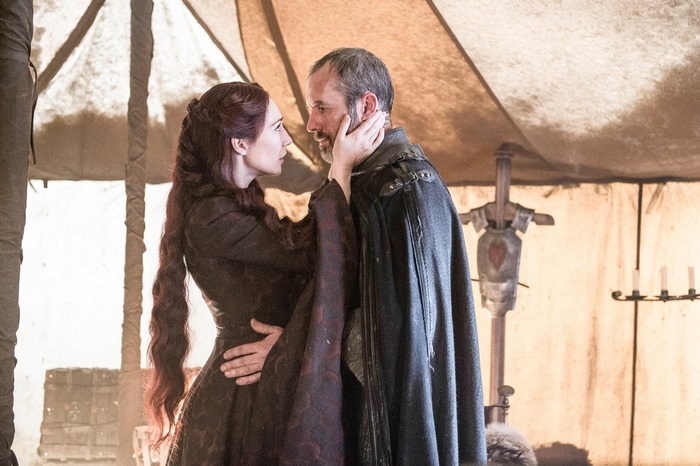Melisandre and Stannis Baratheon from Game of Thrones