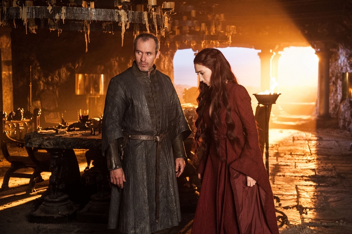 Stannis Baratheon and Melisandre from Game of Thrones