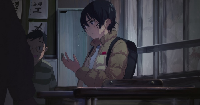 Satoru Fujinuma in a classroom