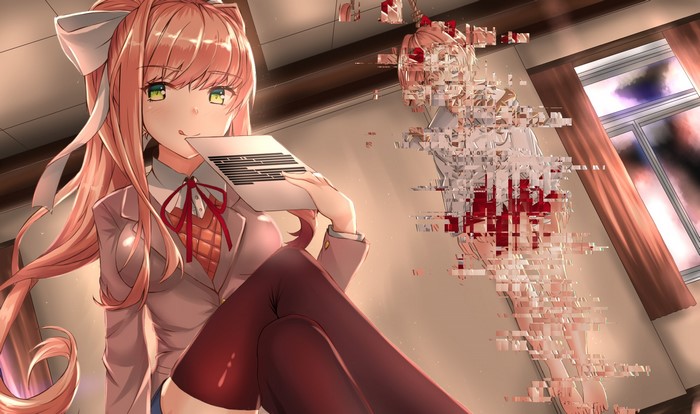 Monika from Doki Doki Literature Club! glitching