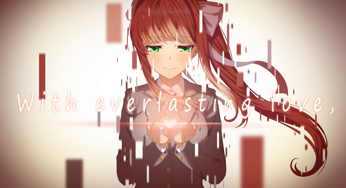 Monika Holding Glowing Heart with Everlasting Love