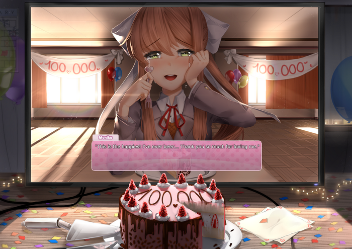 Monika Celebrates 100,000 Followers with Cake