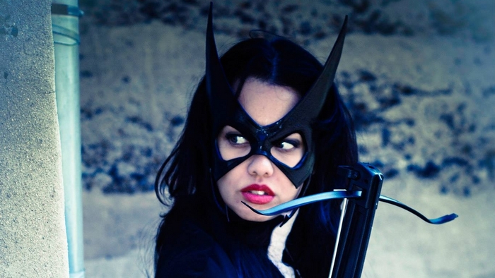 Huntress from DC Comics with a crossbow