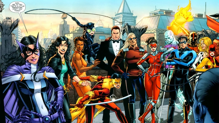 Huntress and other DC Comics characters in Metropolis