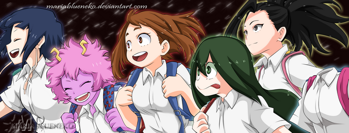 My Hero Academia girls in school uniforms