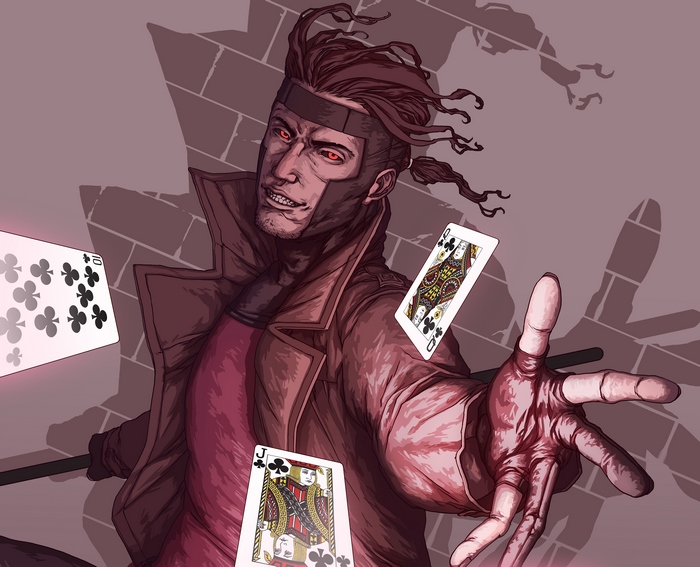 Gambit throwing playing cards