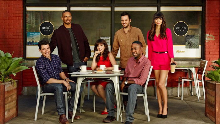 New Girl cast at Artie's Cafe