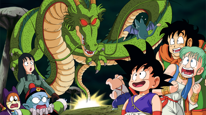 Shenron and characters from Dragon Ball
