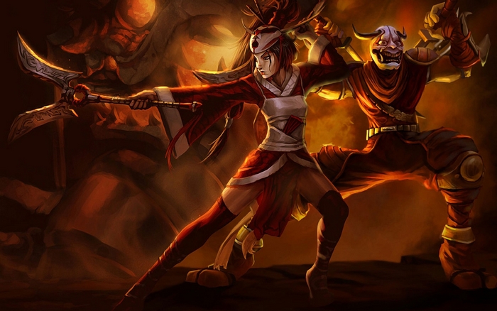 Shen and Akali from League of Legends
