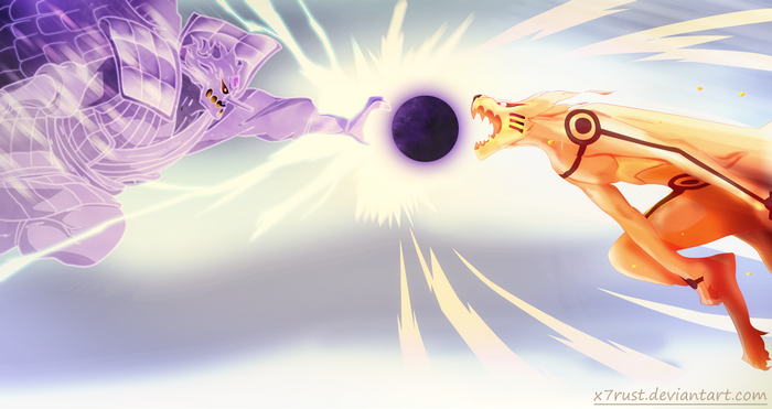 Sasuke Uchiha's Susanoo vs. Kurama
