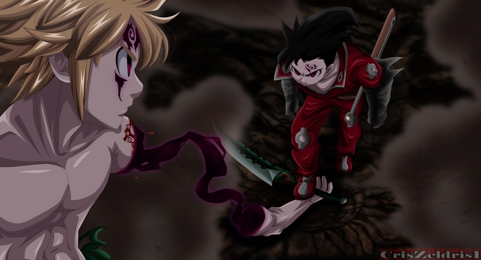 Meliodas and Zeldris from The Seven Deadly Sins