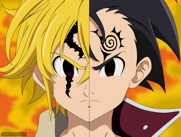 Meliodas and Zeldris from The Seven Deadly Sins