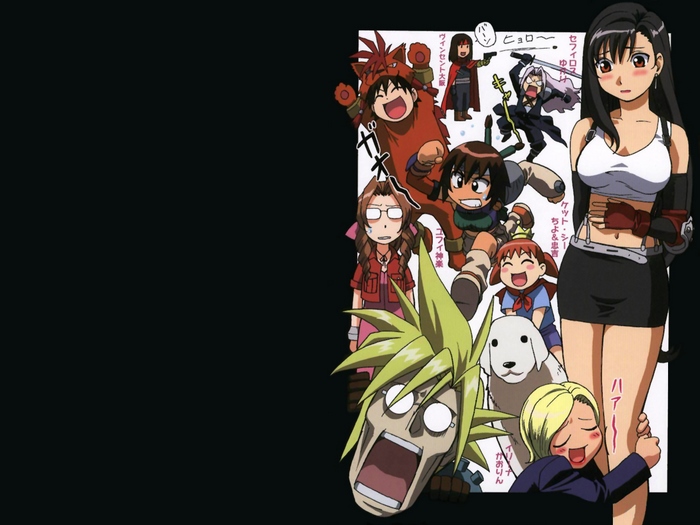 Tifa Lockhart and characters from Final Fantasy VII