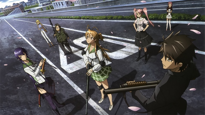 Saeko Busujima and friends from Highschool of the Dead