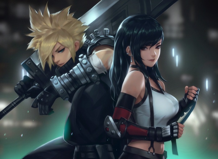 Cloud Strife and Tifa Lockhart from Final Fantasy VII
