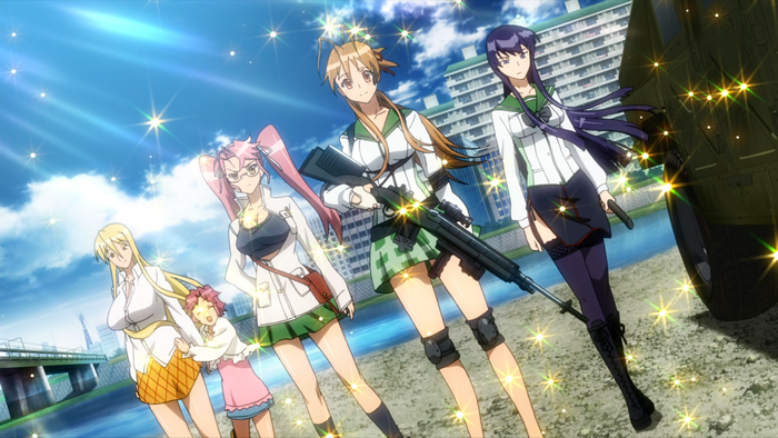 Highschool of the Dead characters with weapons