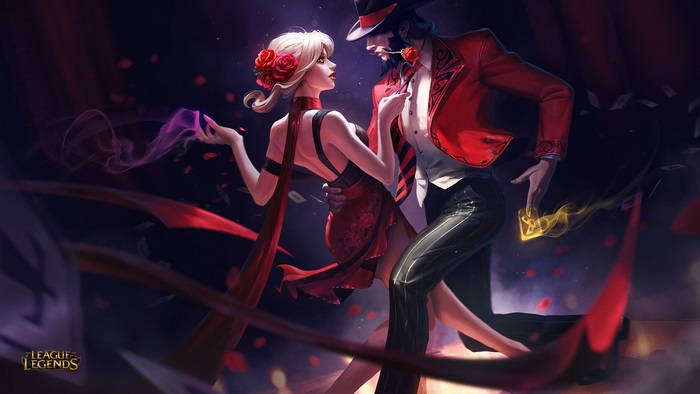 Evelynn and a man dancing from League of Legends
