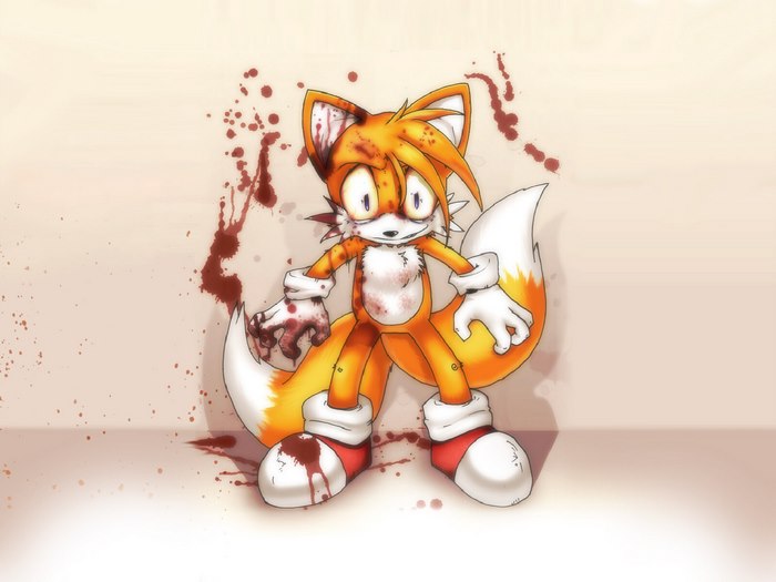 Miles Tails Prower Covered in Blood