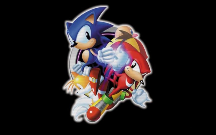Sonic the Hedgehog, Tails, Knuckles, and Dr. Eggman