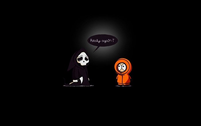 Grim Reaper and Kenny McCormick from South Park