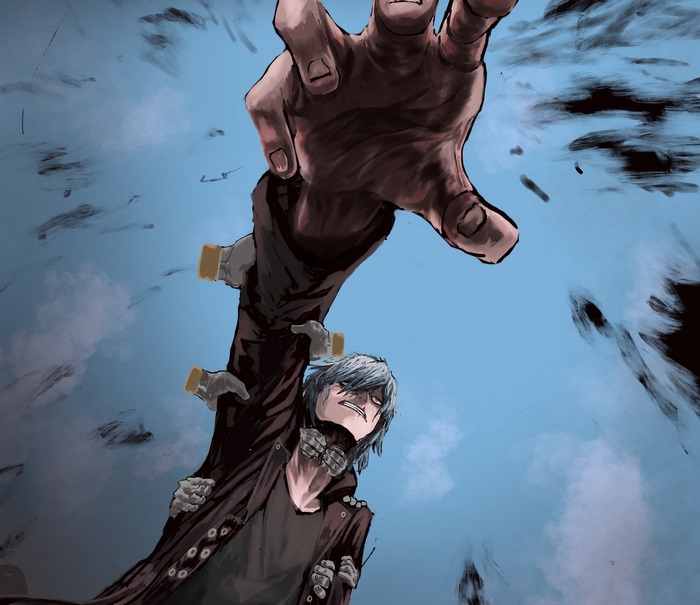 Tomura Shigaraki reaching up