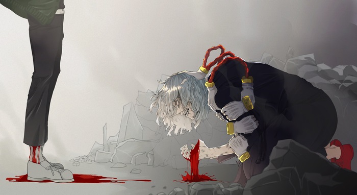 Tomura Shigaraki with Blood and Broken Ground