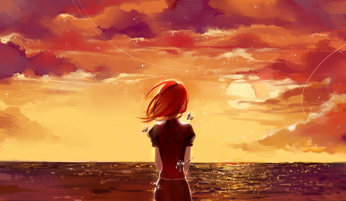 Cinnabar from Houseki no Kuni at sunset