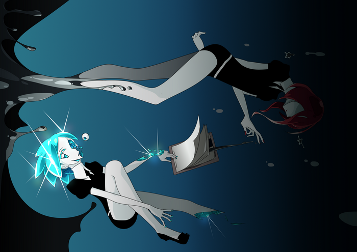 Cinnabar and Phos from Houseki no Kuni underwater