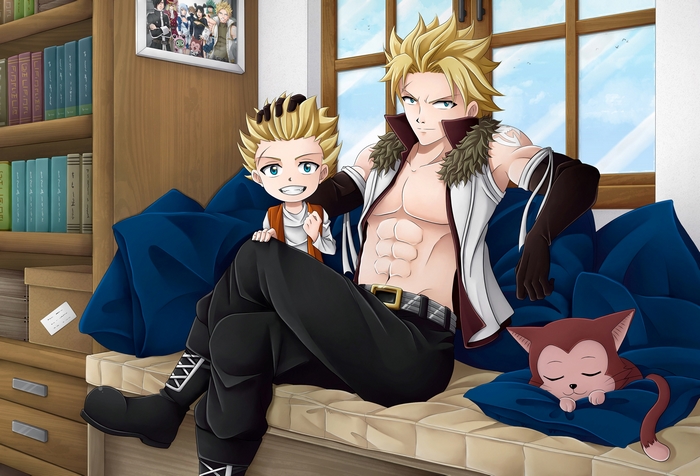Lector and a boy from Fairy Tail