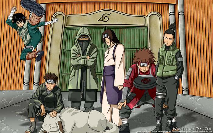 Naruto Konoha 11 characters with Akamaru
