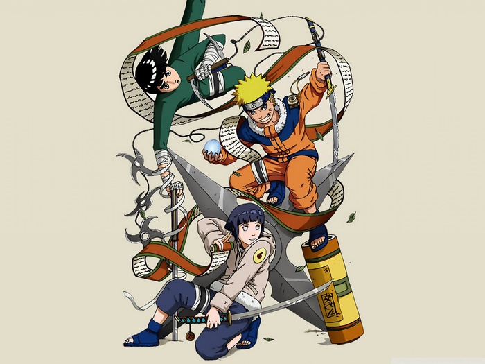 Naruto, Hinata, and Rock Lee from Naruto