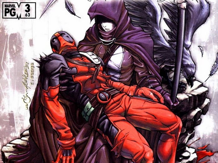 Deadpool and Death from Marvel Comics