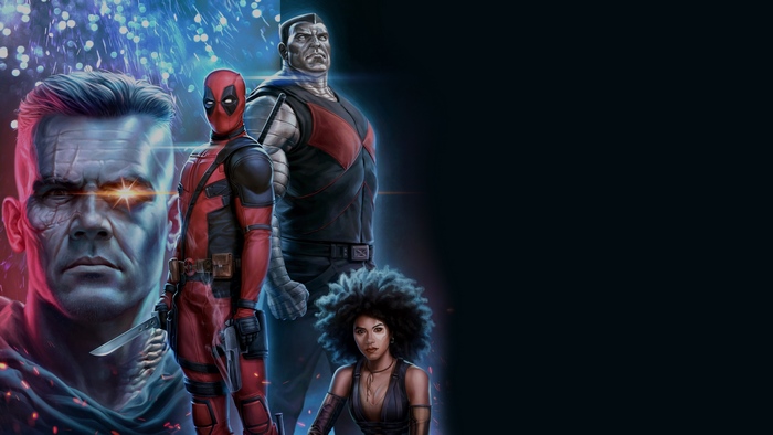 Cable, Deadpool, Colossus, and Domino from Marvel