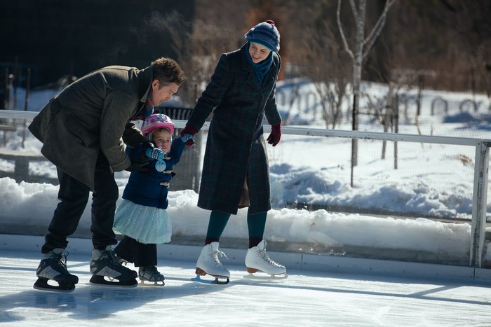 Ethan Hawke ice skating with daughter
