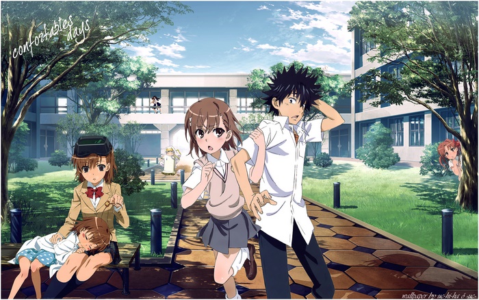 Characters from A Certain Scientific Railgun on Campus