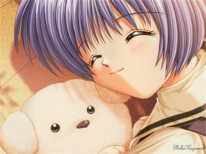 Kano Kirishima with a plush toy