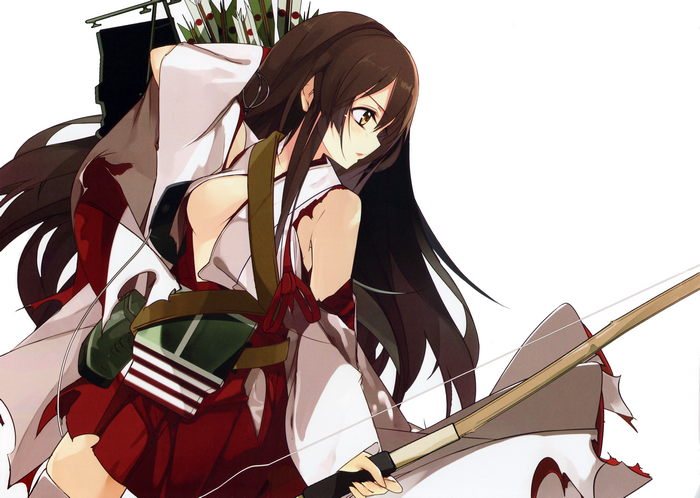 Akagi from Kancolle with bow and arrows