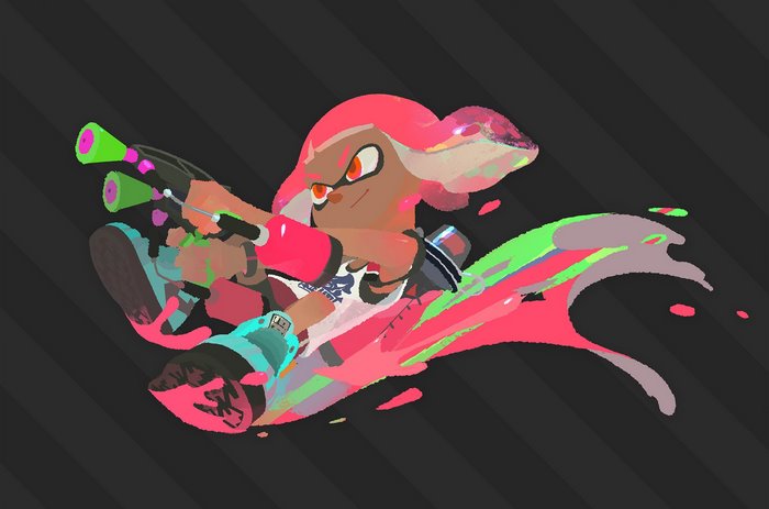 Inkling from Splatoon with a Splattershot