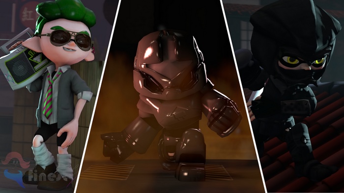 Inkling with Boombox, Chocolate Figure, and Ninja